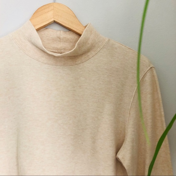 St Johns Bay 100% Cotton Tan Mock Neck Top - Picture 3 of 8